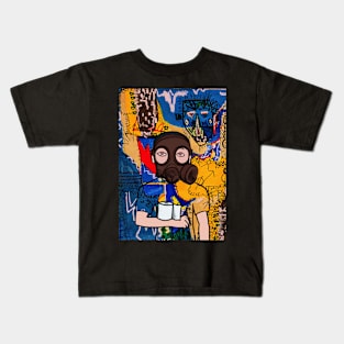 MaleMask NFT with BasicEye Color and FreakSkin Color - Street Art Background Kids T-Shirt